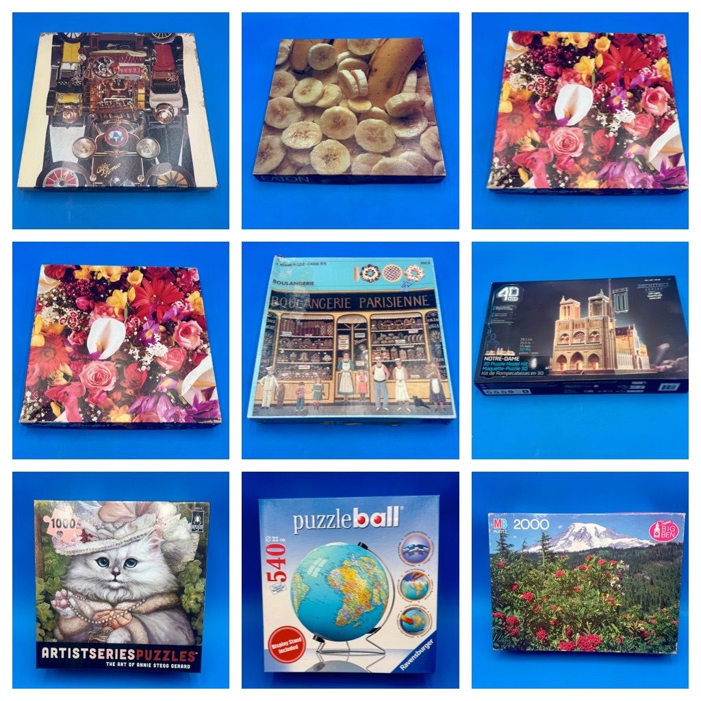 All 11 included Vintage Eaton Springbok Puzzle Lot of 11 Complete Jigsaw Puzzles Nursing Home Activity Room Bundle Treasure Collection 1 Milto