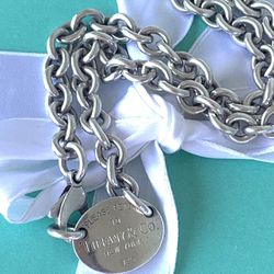 Tiffany&CO Oval Tag Necklace 15.5”