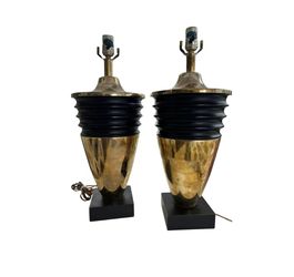 Pair of Mid-Century Modern French Deco Atomic Lamps
