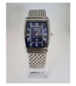 Men's Vintage Seiko Barrel Tonneau Stainless Steel Tank RARE 