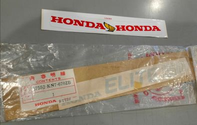 1980's Honda Elite CH150, Rear Cover Panel Fairing Emblem Badge/Logos (2)