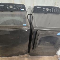 Samsung Washer And Dryer Set Electric Topload 