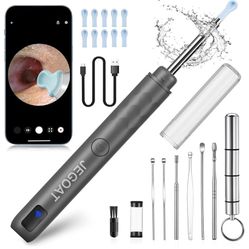 Ear Wax Removal Tool with Camera [NEW], Ear Cleaner with Camera, Ear Cleaning Kit 1296P HD Ear Scope, 6 LED Lights and 10 Ear Picks, Earwax Removal wi