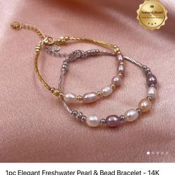 Freshwater Pearls with 14K Golden/Sterling Silver Beads Bracelets
