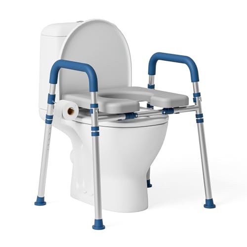 Brand New Toilet Seat Risers for Seniors, Raised Toilet Seat with Padded Handles & Seat, 400 LBS Raised Toilet Seat with Adjustable Height & Width for