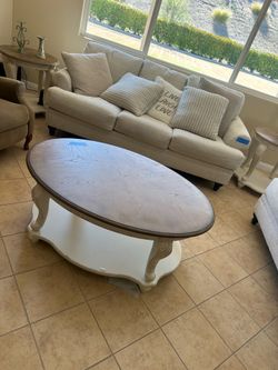 Sofe and Love sit and coffee table and 2 end table