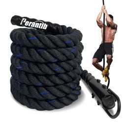 100% Polyester Climbing Rope with Hooks - Heavy Duty 1000LBS Load Capacity, 1.5inch Diameter, 10,15,20,25,30,50ft Length for Outdoor Rock Climbing, Re