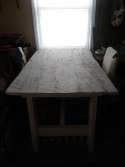 Barn table painted white
