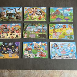 Lot Of Wooden Puzzles 