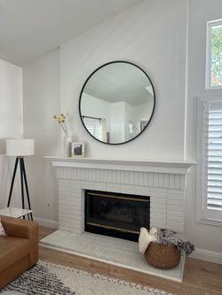 48” Metal Frame Round Wall Mirror