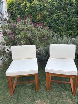 Acacia Wood Patio Chairs Set of 2 For Garden, Backyard & Pool