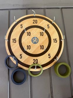Wooden Wall-Mounted Ring Toss Game with Rings – Patio / Game Room