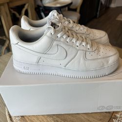 Nike Air Force 1 Low ID Triple White Premium Leather Men Size 10.5 DN4162-991