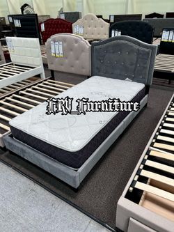 New twin bed frame with mattress