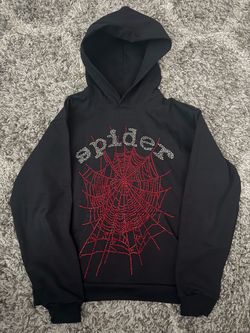 SP5DER Rhinestone Web Hoodie – Authentic – Size M – Excellent Condition
