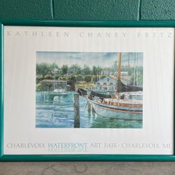 Katheen Chaney Charlevoix Waterfront Art Fair Poster Framed