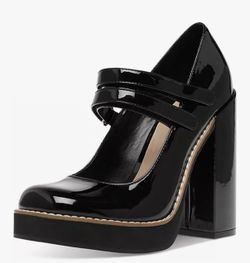 Women Chunky High Heel Black  Size 10