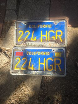 Blue License Plates 70's - Used