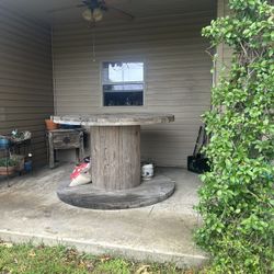 Huge Outdoor Wooden Project Table 