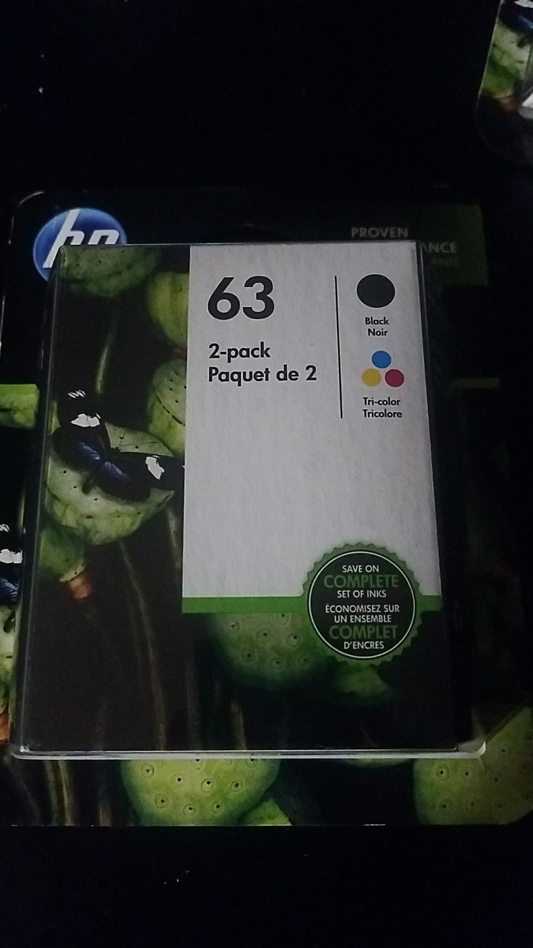 Hp printer ink 63 (double pack black and tri color)