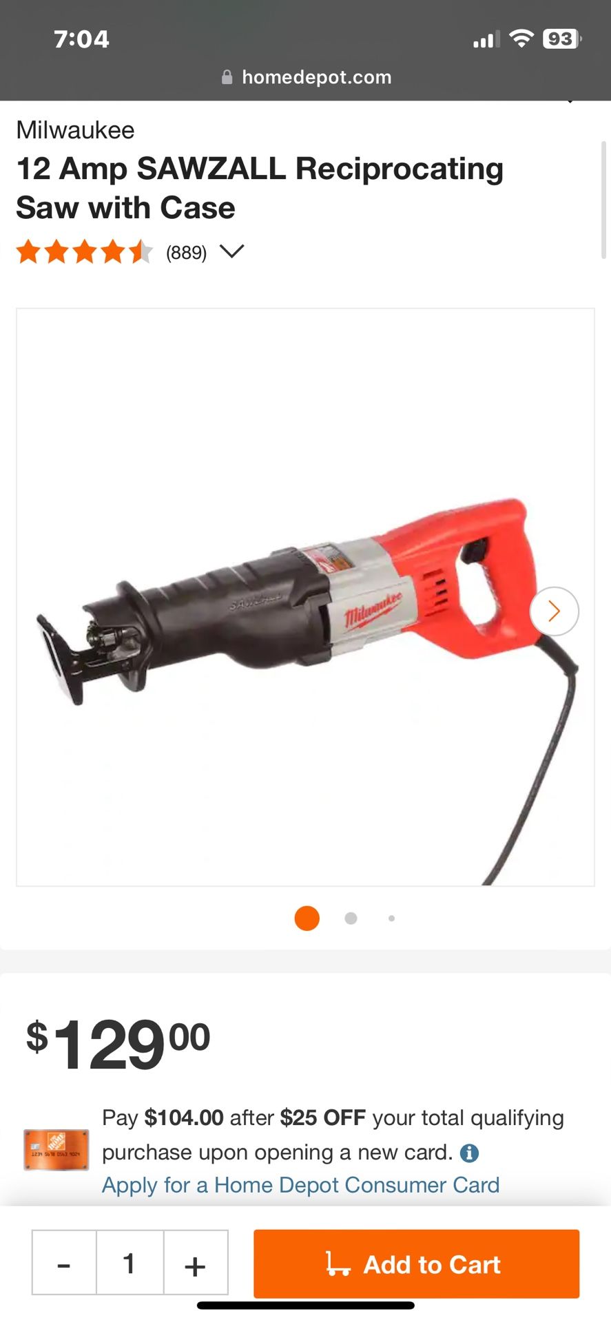 Milwaukee 12amp Sawzall 