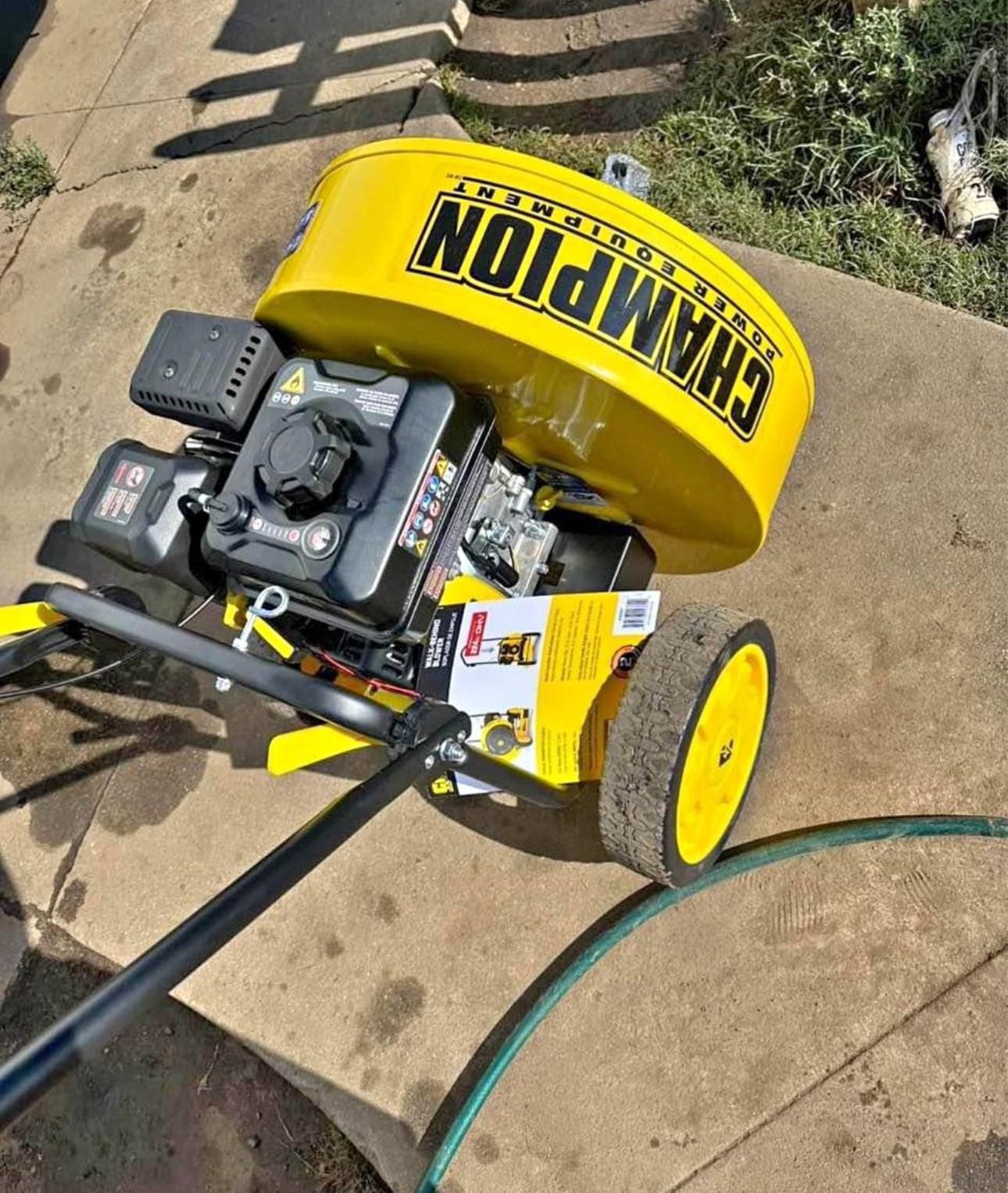 Champion Power Equipment 160 MPH 1300 CFM 224 cc Walk-Behind Gas Leaf Blower with Swivel Front Wheel