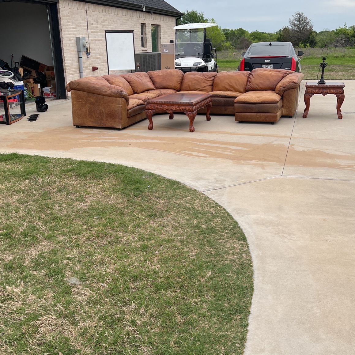 Used Leather Living Room Set & Miscellaneous 