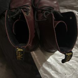 Burgundy Dr martens boots