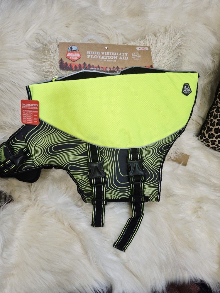NEW Arcadia Trail Dog Life Jackets β Lime Green & Orange β XS to XL β $15+ Each or All 8 for $140