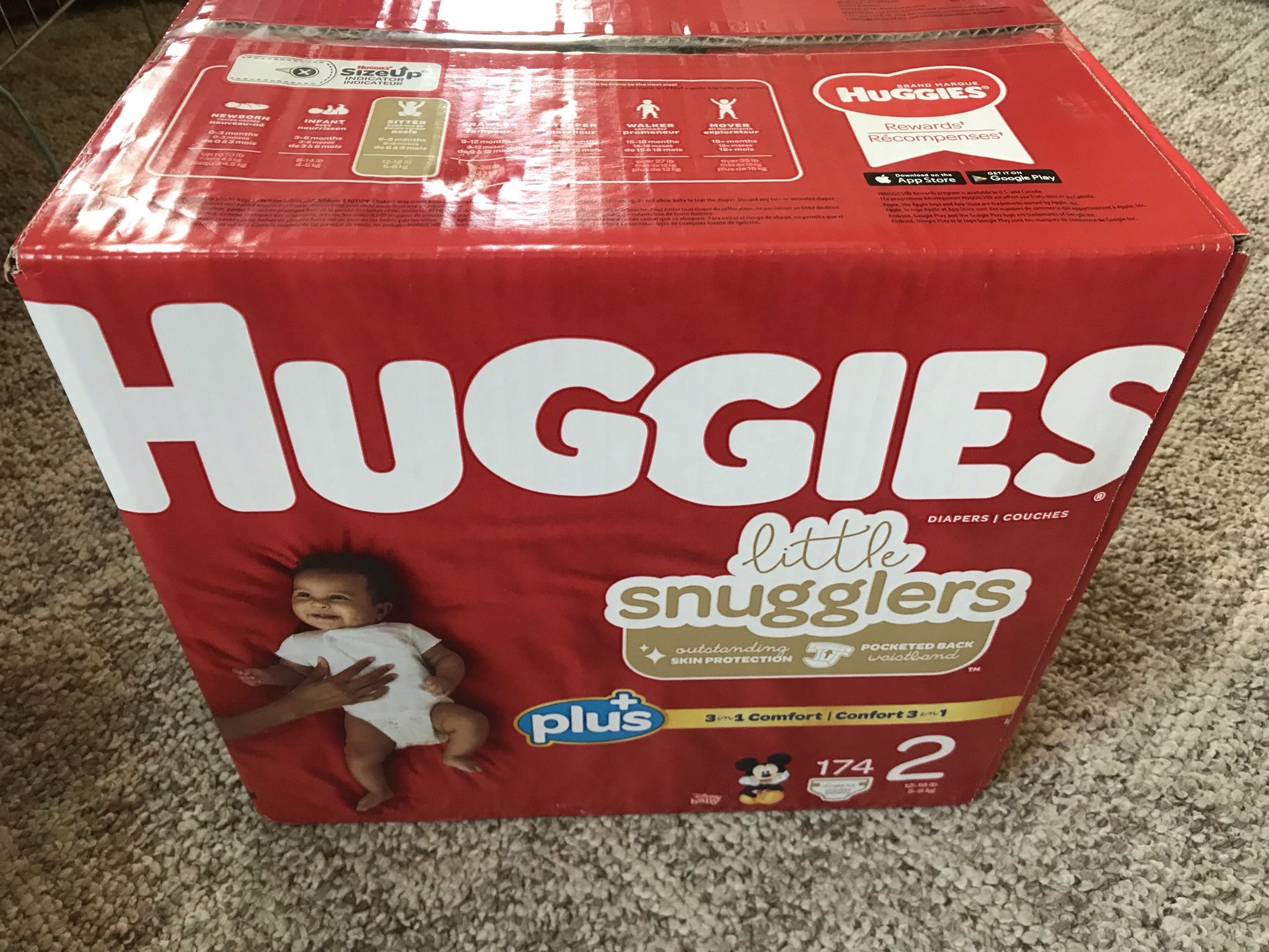 Huggies Little Snugglers Plus Diapers, Size 2 - 174 count