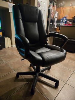 Black Leather High-Back Executive Office Chair