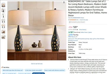 Table Lamps Set of 2