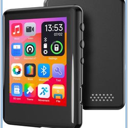 16 GB MP3 Player with Bluetooth 5.4,Portable Music Player with Speaker,FM Radio,Voice Recording,for Kids, Full Touch Screen Easy to Use,Max 512GB Expa