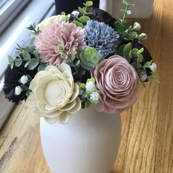 Wood Flowers Centerpieces