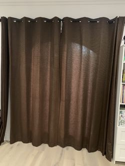 Blackout Brown Curtains High Quality Tweed Material