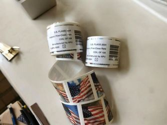 USPS U.S. Flags 2024 Forever Stamps Coils of 100 stamps