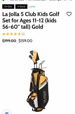 La Jolla 5 Club Kids Golf Set Ages 11-12 Gold