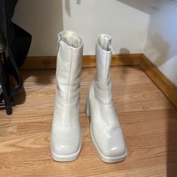 Leather White Boots