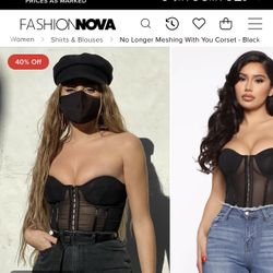 Black Mesh Corset Top