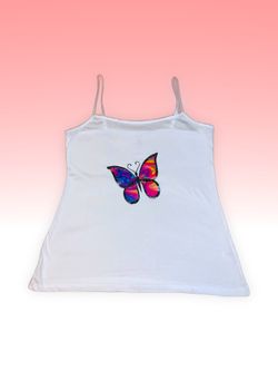 White Cami-Tank With Butterfly