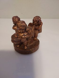 5x5 Inch 3 Cherub Angel Candle Holder (43)
