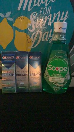 Crest Clean Breath Toothpaste & Scope Mouthwash Bundle