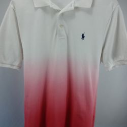 Ralph Lauren Mens Size Small two tone Fade to white Polo Shirt. Great condition awesome color combination and design. Pit to Pit/Chest 21" inches (42"