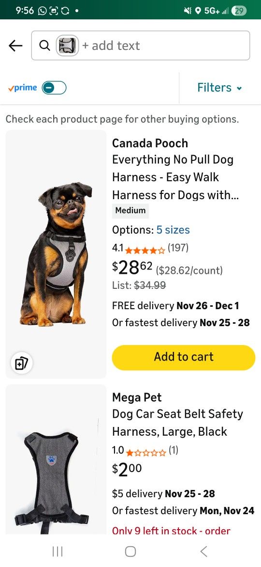 Size MEDIUM dog harness