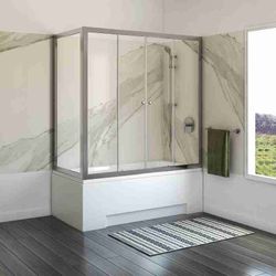 Corner Skirted Bathtub With Shower