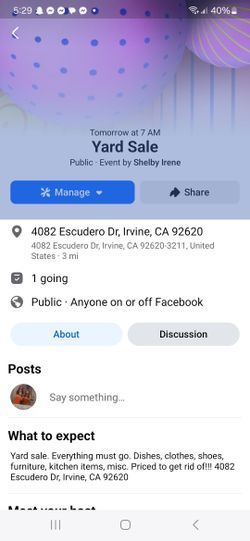 Yard Sale In Irvine 6/29/25