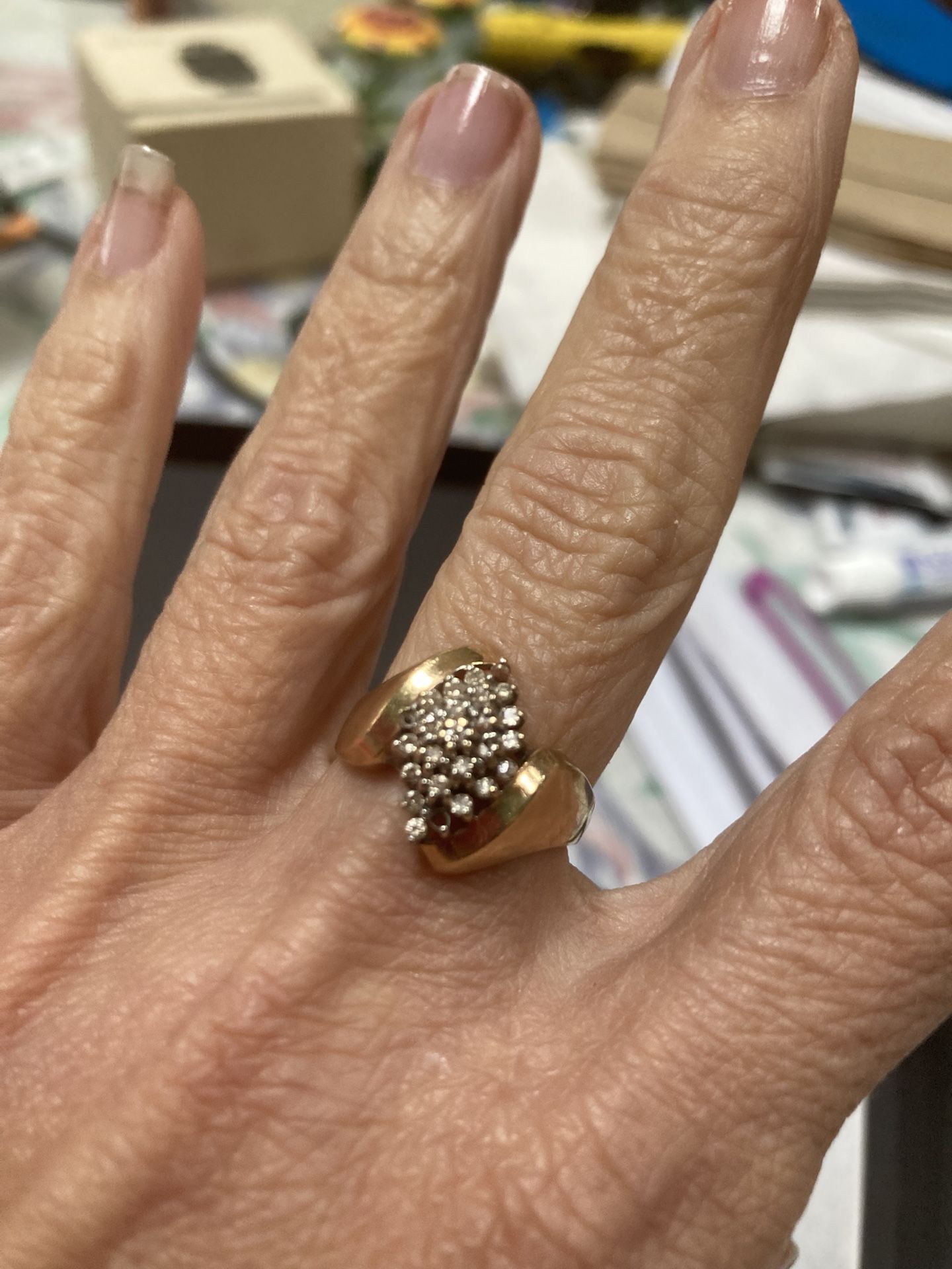 One Carat  diamond in a 14 karat gold setting