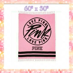 New Victoria’s Secret vs pink logo beach festival blanket