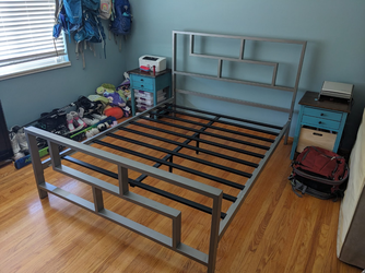 Queen-size metal bed frame