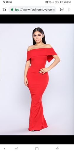 Red Mermaid maxi long dress